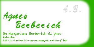 agnes berberich business card